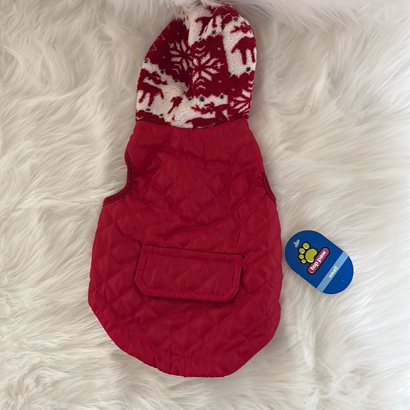 Top Paw Dog Top Paw Red Quilted Coat Wfairisle Hood Poshmark